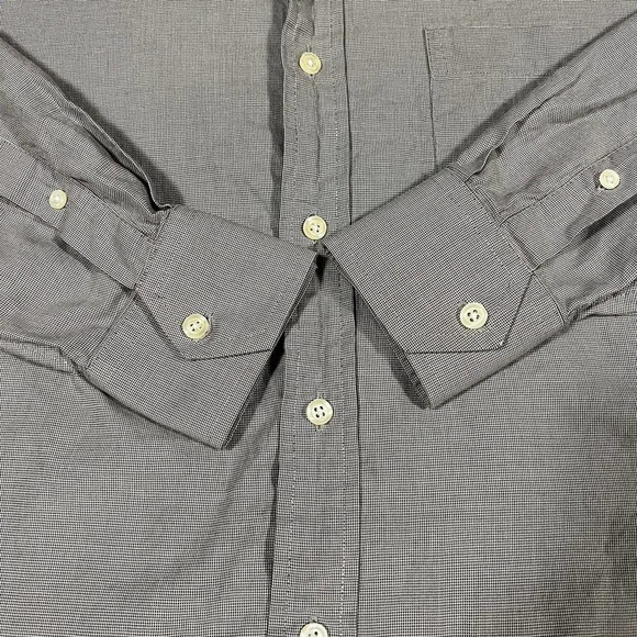 Vintage Christian Dior Chemise Button Up Shirt Gray Check Collar 15.5 Neck 34/35 - Picture 4 of 8